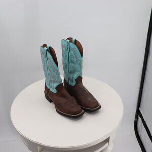 Women's Western Boots in Brown and Turquoise